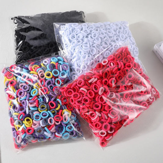 Girls’ Elastic Hair Bands – 100Pcs Soft Nylon Hair Ties (Fashion Style)