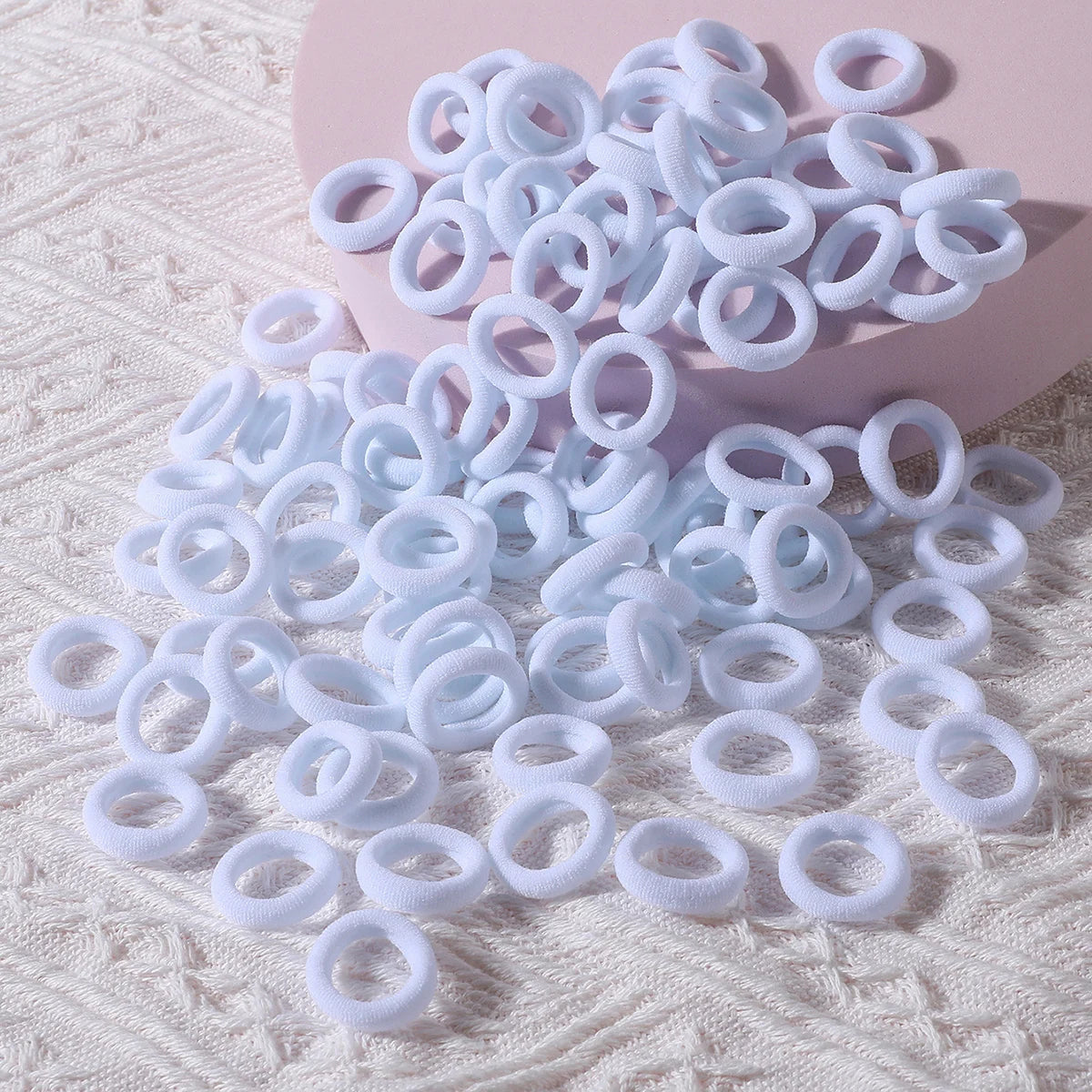 Girls’ Elastic Hair Bands – 100Pcs Soft Nylon Hair Ties (Fashion Style)