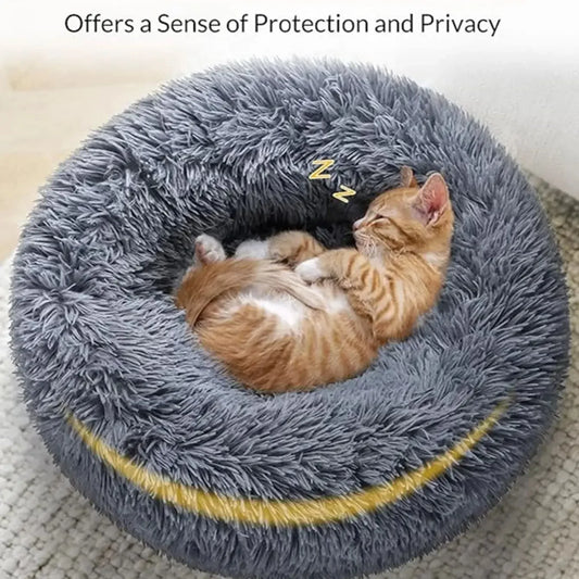 Corduroy Plush Pet Bed – Warm, Washable & Non-Slip Bed for Dogs and Cats