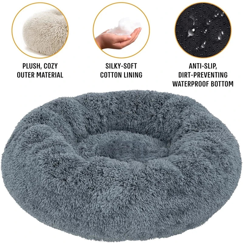 Corduroy Plush Pet Bed – Warm, Washable & Non-Slip Bed for Dogs and Cats