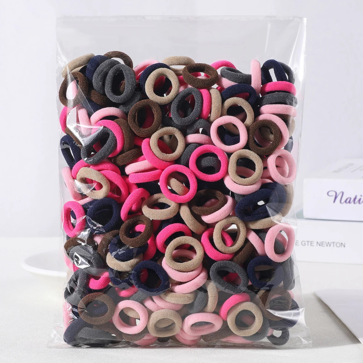 Girls’ Elastic Hair Bands – 100Pcs Soft Nylon Hair Ties (Fashion Style)