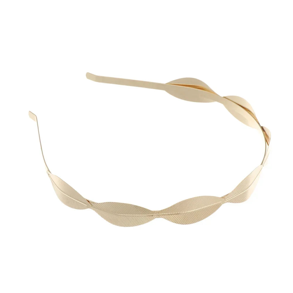 Bridal Gold Leaves Hair Crown – Vintage Pearl Wedding Tiara for Women