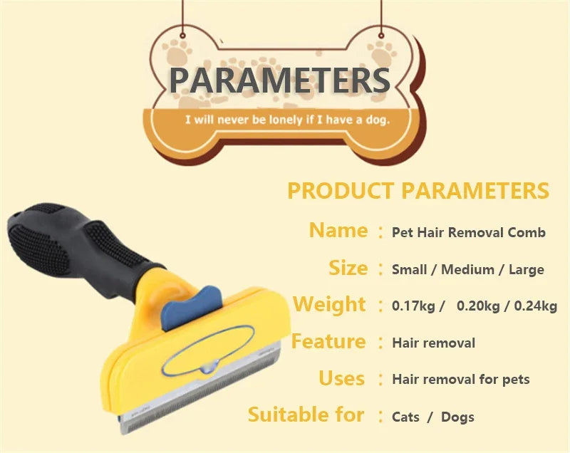 Pet Hair Removal Comb – Anti-Shedding Grooming Brush for Cats & Dogs (Long & Short Hair)