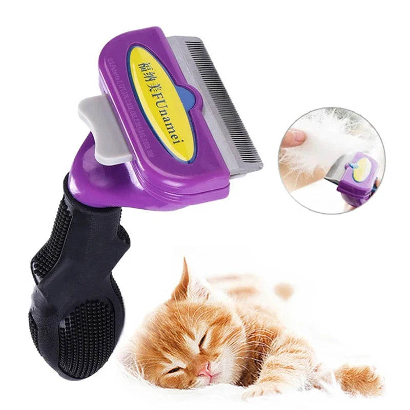 Pet Hair Removal Comb – Anti-Shedding Grooming Brush for Cats & Dogs (Long & Short Hair)