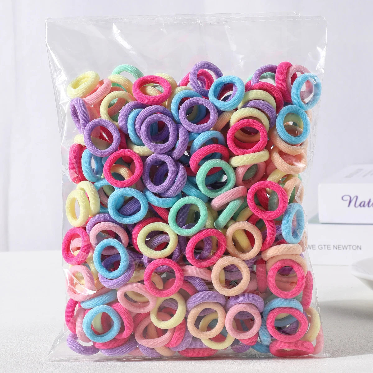 Girls’ Elastic Hair Bands – 100Pcs Soft Nylon Hair Ties (Fashion Style)