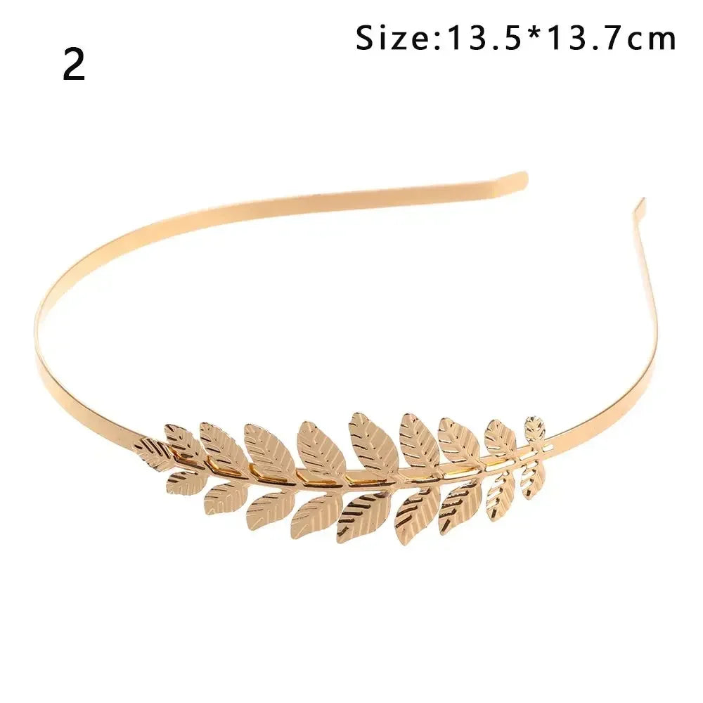 Bridal Gold Leaves Hair Crown – Vintage Pearl Wedding Tiara for Women