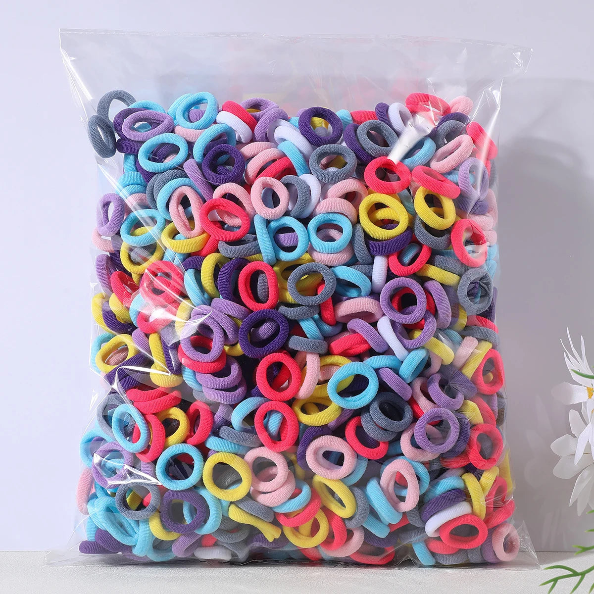 Girls’ Elastic Hair Bands – 100Pcs Soft Nylon Hair Ties (Fashion Style)