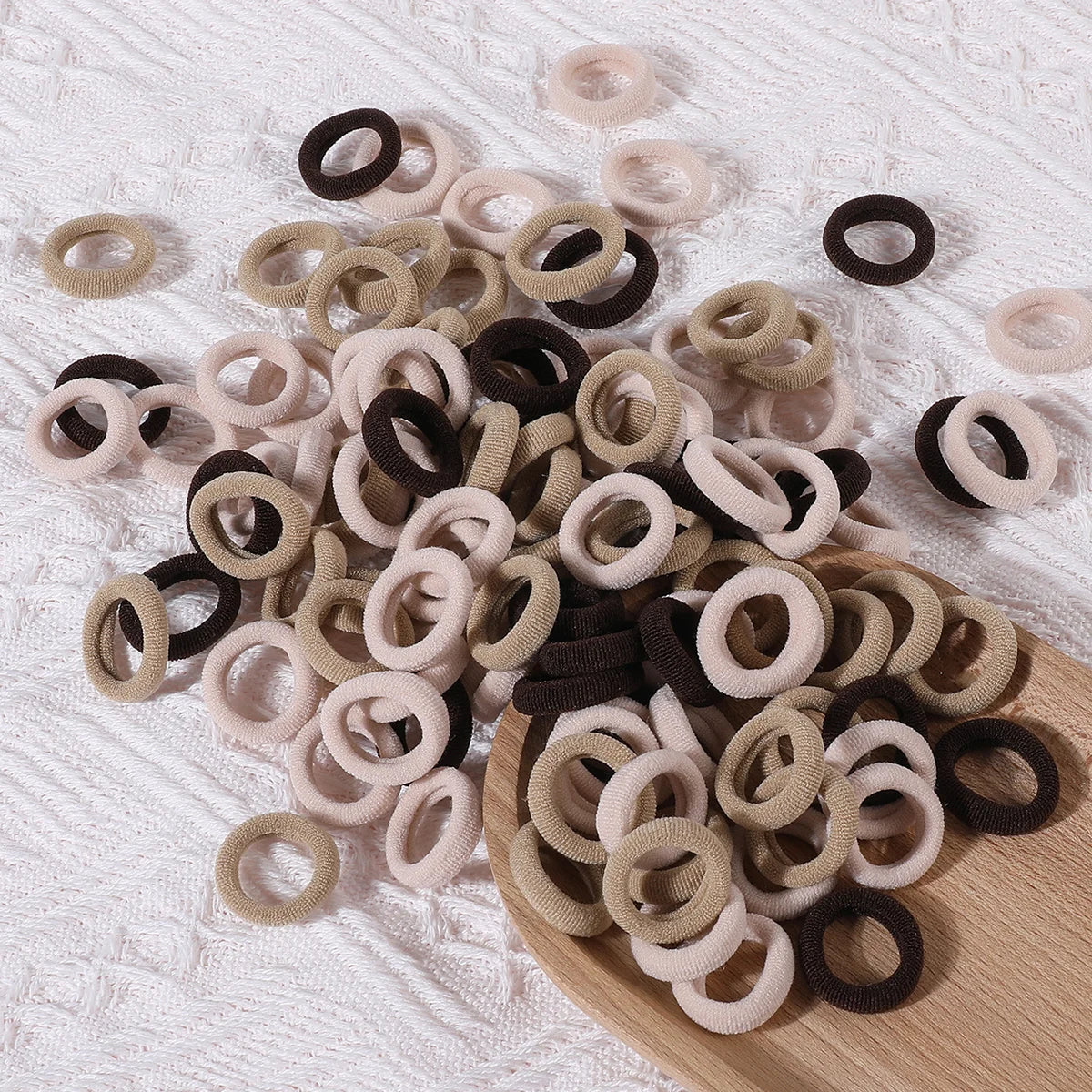 Girls’ Elastic Hair Bands – 100Pcs Soft Nylon Hair Ties (Fashion Style)