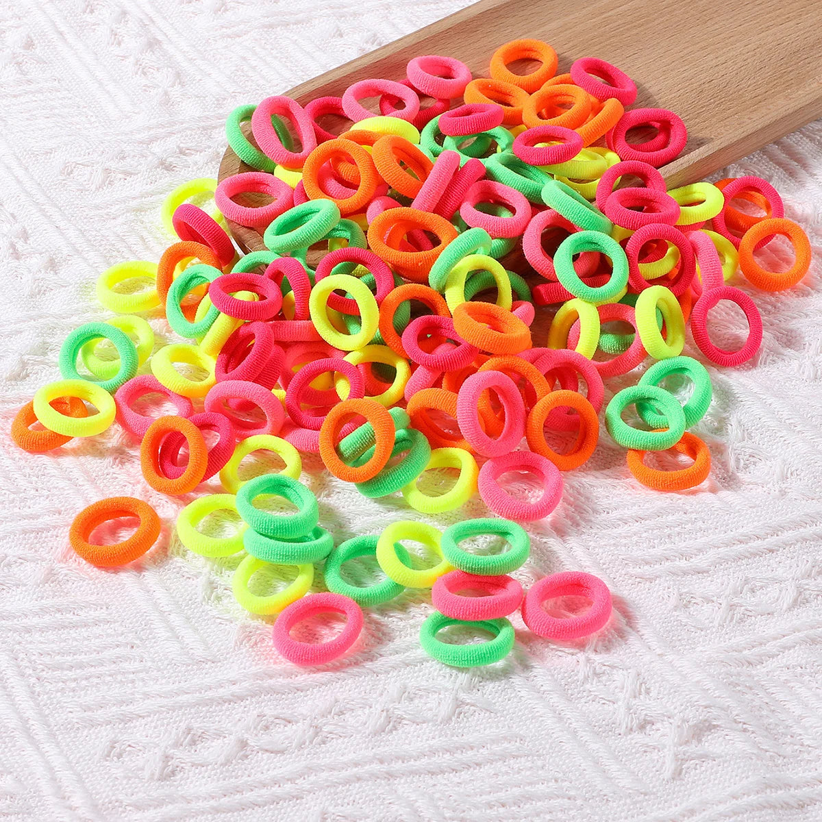 Girls’ Elastic Hair Bands – 100Pcs Soft Nylon Hair Ties (Fashion Style)