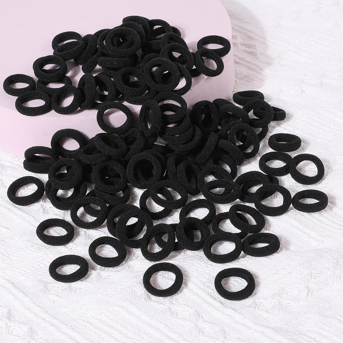 Girls’ Elastic Hair Bands – 100Pcs Soft Nylon Hair Ties (Fashion Style)