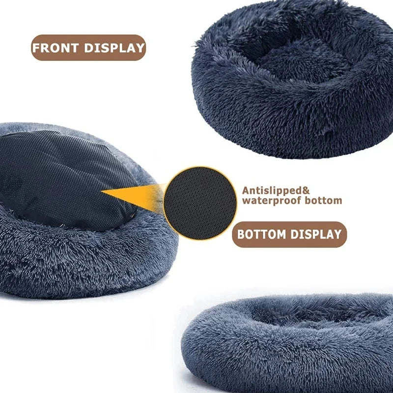 Corduroy Plush Pet Bed – Warm, Washable & Non-Slip Bed for Dogs and Cats